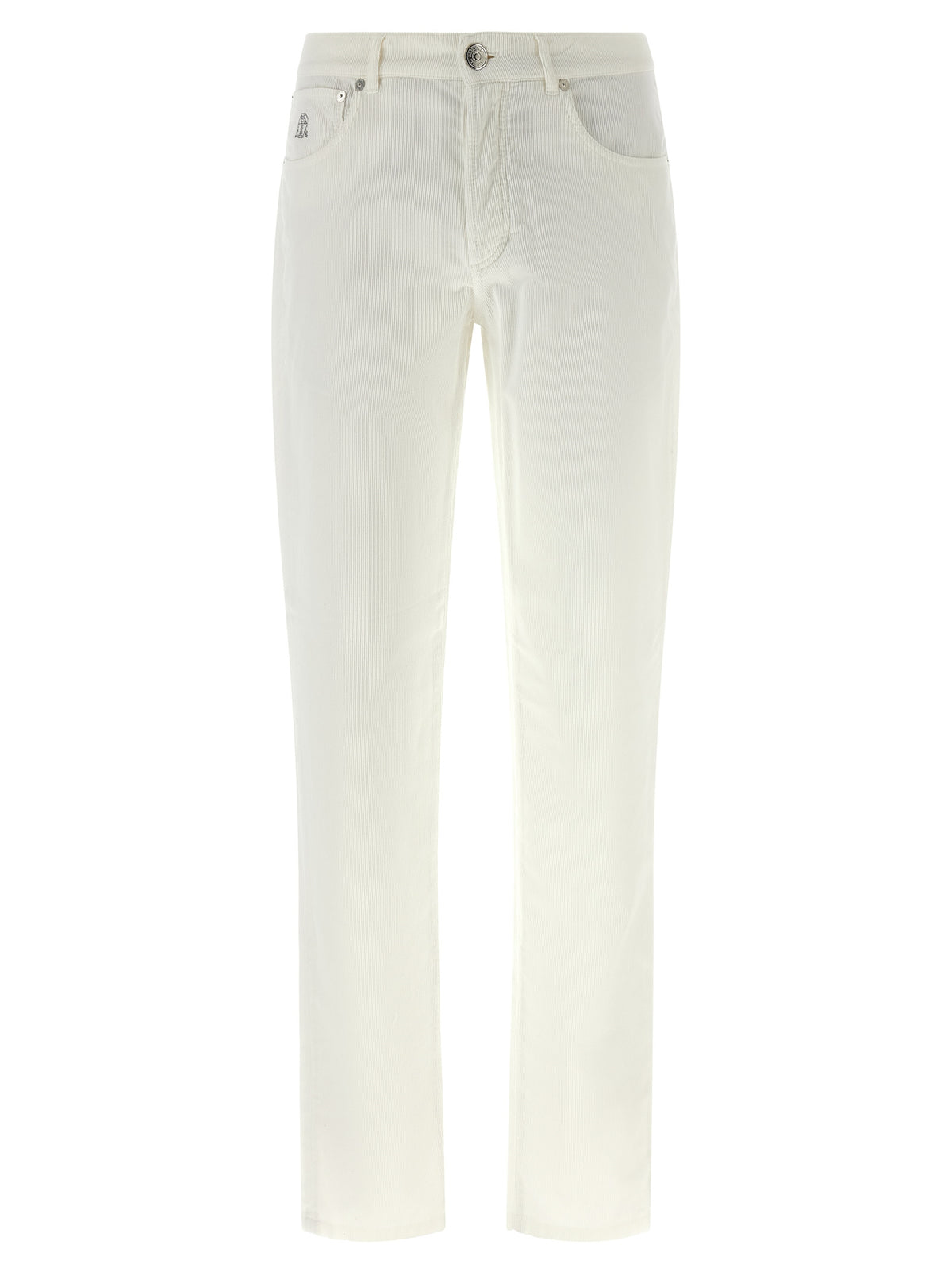 White Cotton Casual Pants