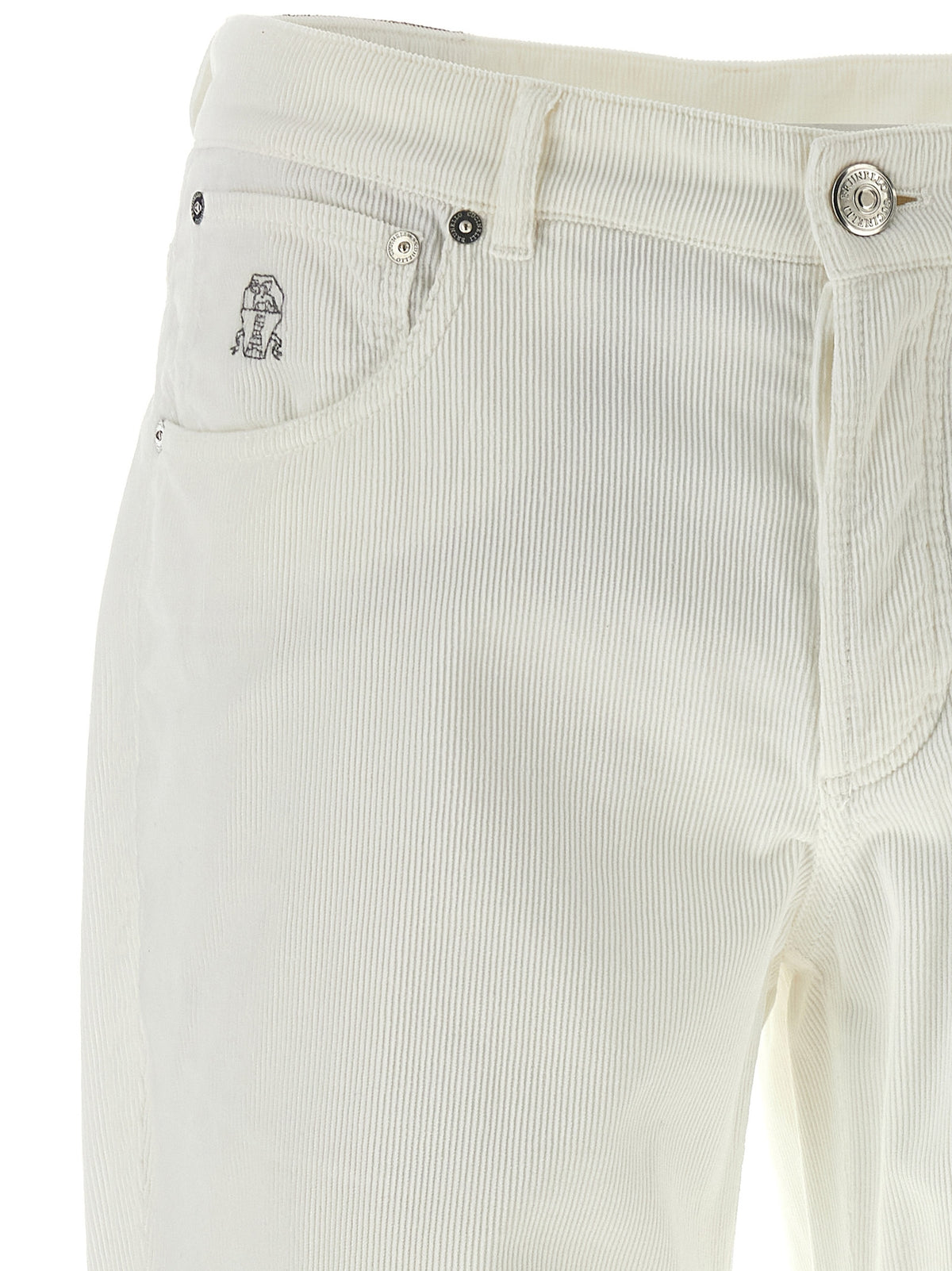 White Cotton Casual Pants