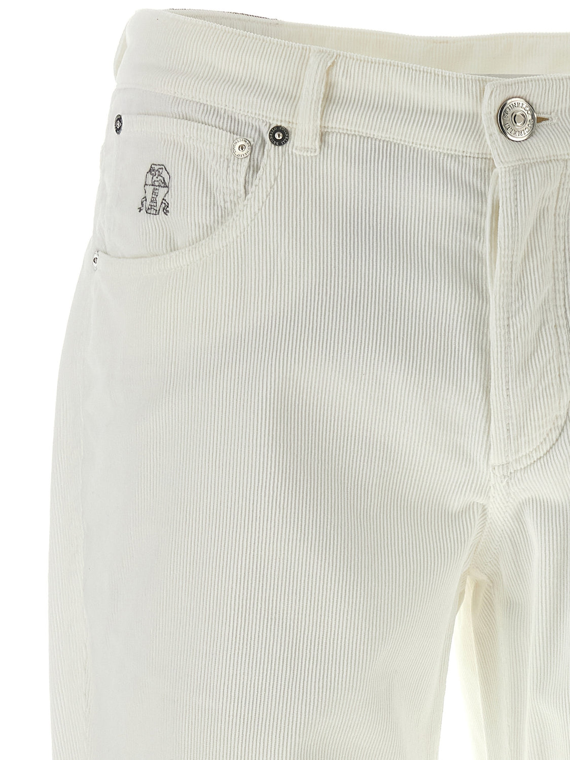 White Cotton Casual Pants