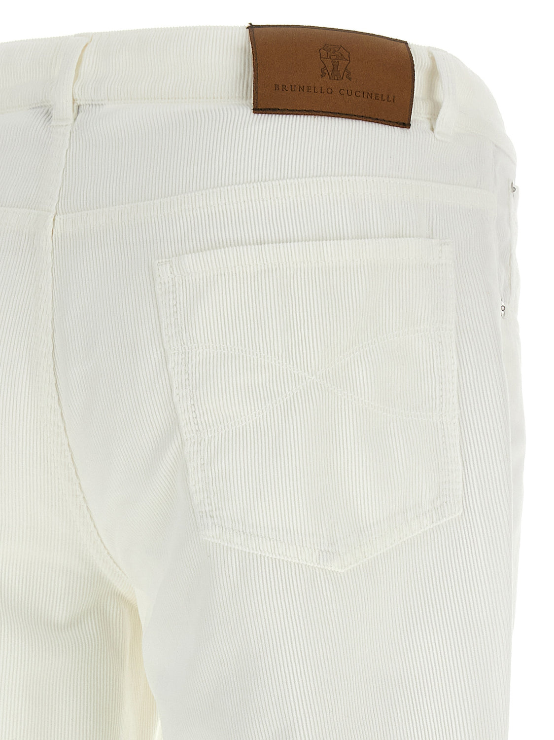 White Cotton Casual Pants