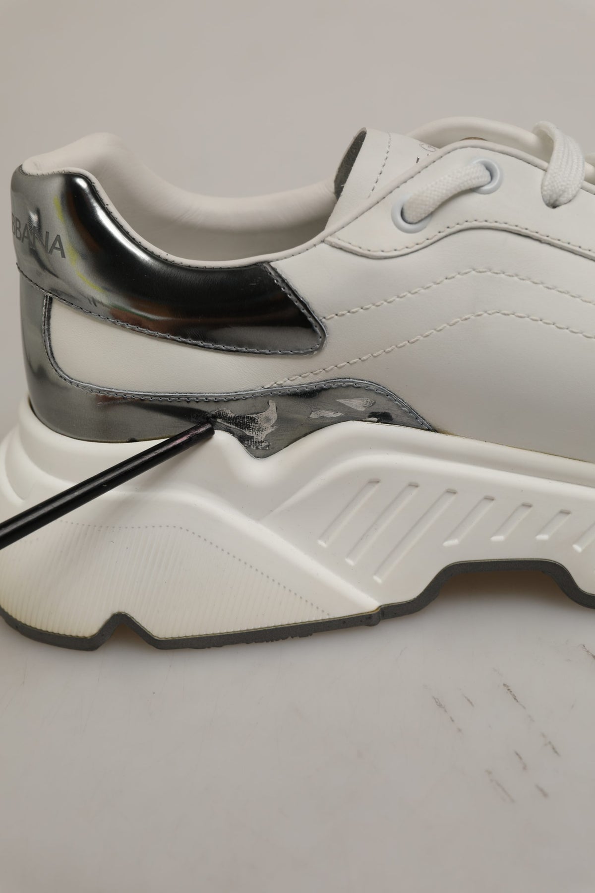 White Silver Daymaster Low Top Sneakers Shoes