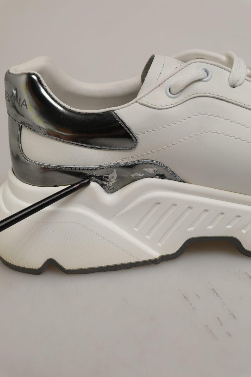 White Silver Daymaster Low Top Sneakers Shoes
