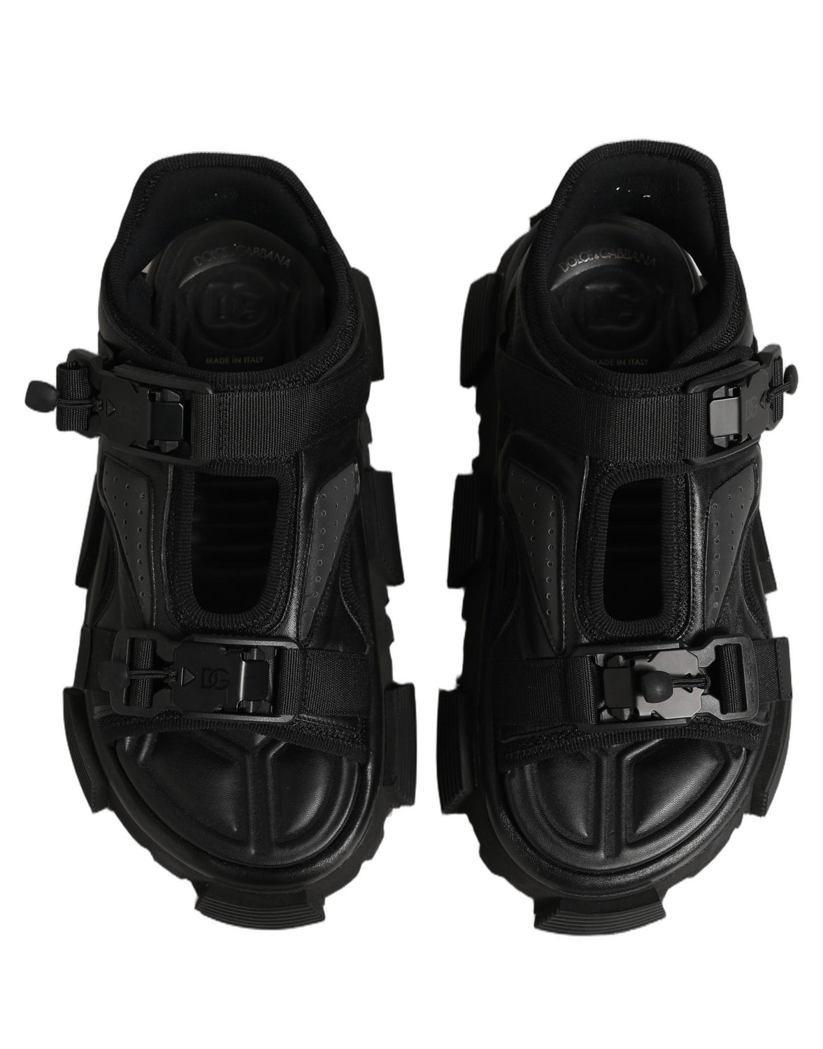 Black Logo Detailed Men Chunky Sandals Shoes