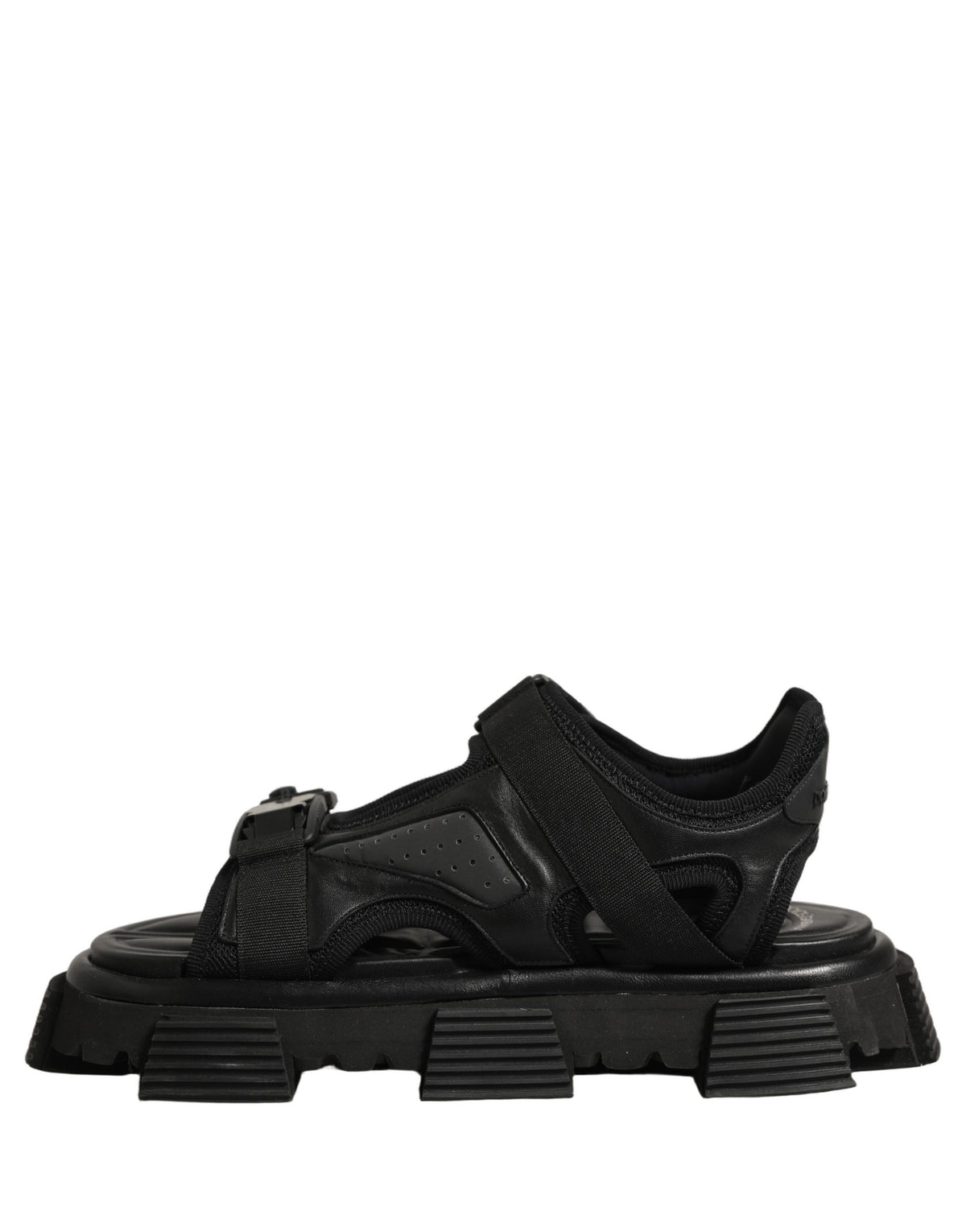 Black Logo Detailed Men Chunky Sandals Shoes
