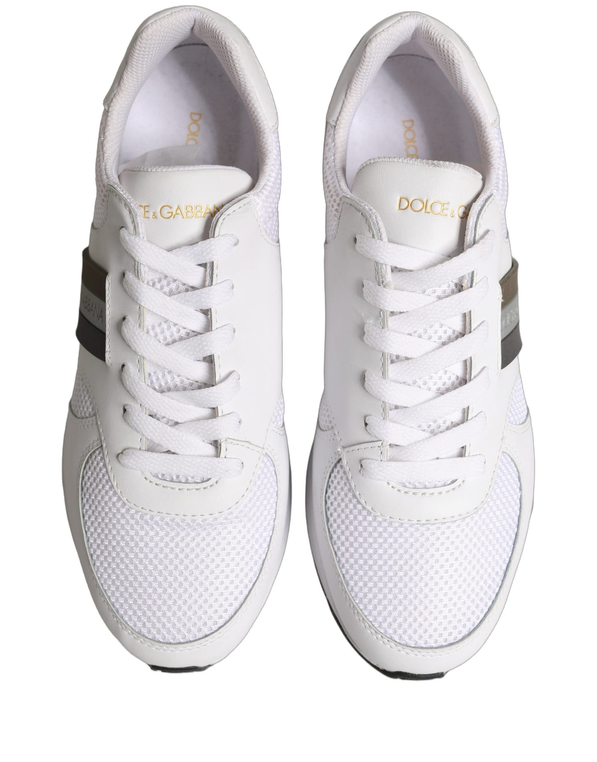 White Leather Mesh Low Top Neb Sneakers Shoes