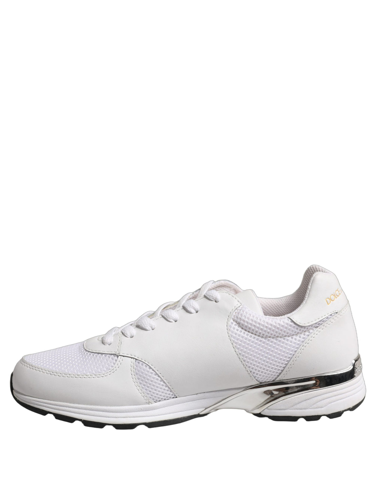 White Leather Mesh Low Top Neb Sneakers Shoes