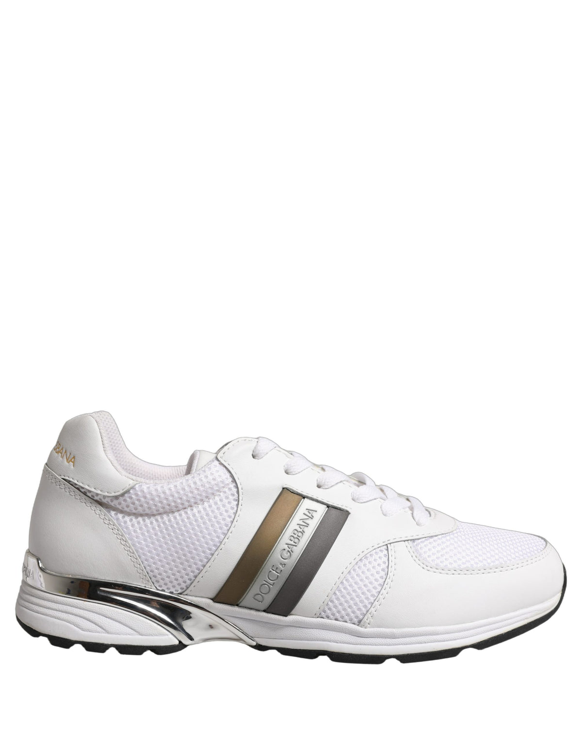 White Leather Mesh Low Top Neb Sneakers Shoes