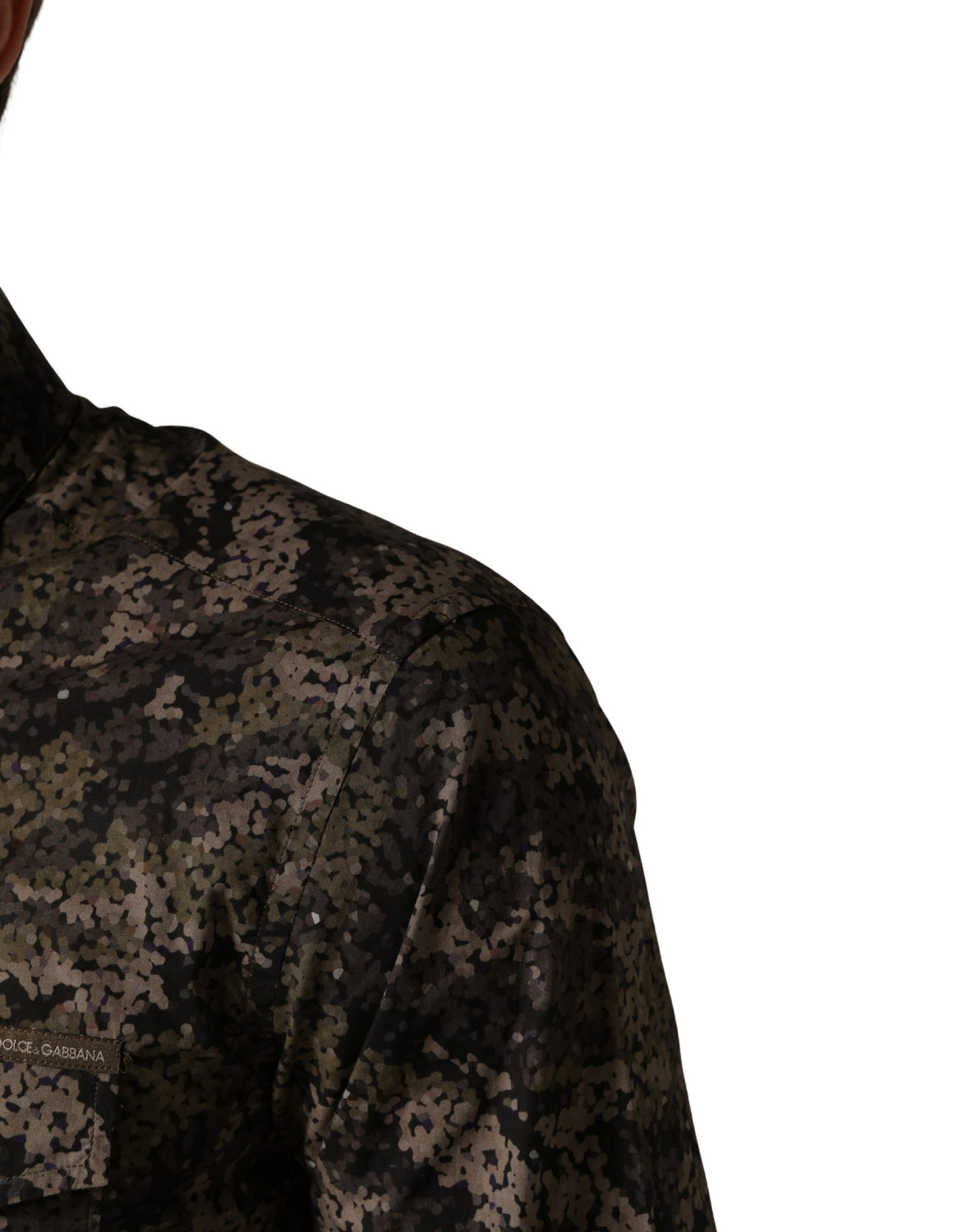 Brown Camouflage Long Sleeve Men Dress Shirt