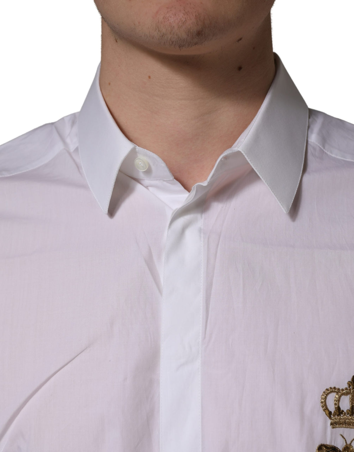 White GOLD Crown Bee Cotton Formal Dress Shirt