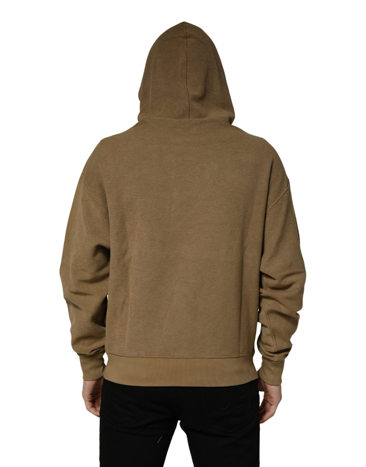 Brown Embossed Logo Hooded Sweatshirt Sweater