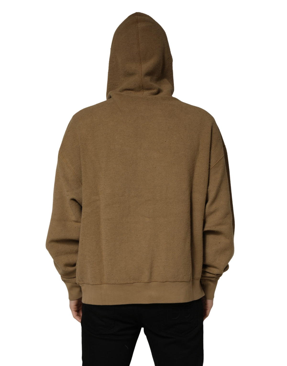 Brown Embossed Logo Hooded Sweatshirt Sweater