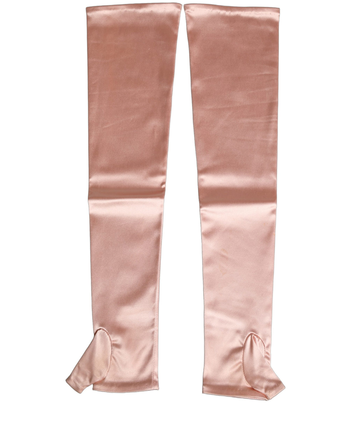 Pink Satin Long Opera Fingerless Gloves