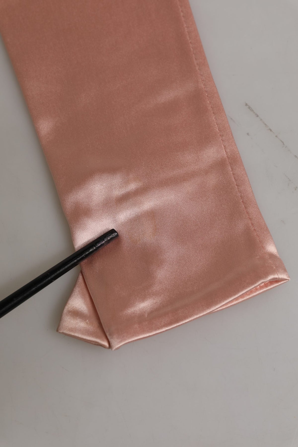Pink Satin Long Opera Fingerless Gloves