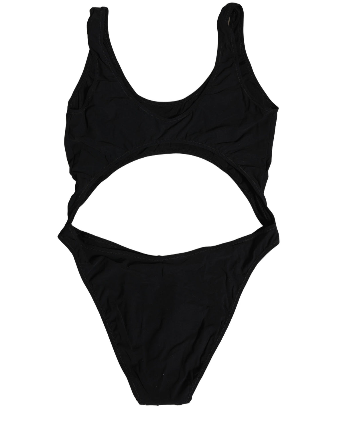 Black Cutout Logo One Piece Swimsuit Swimwear
