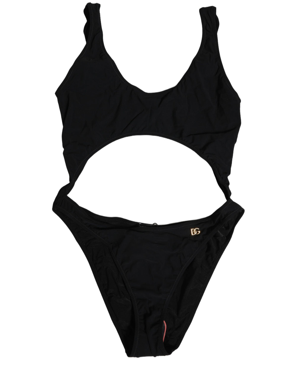 Black Cutout Logo One Piece Swimsuit Swimwear