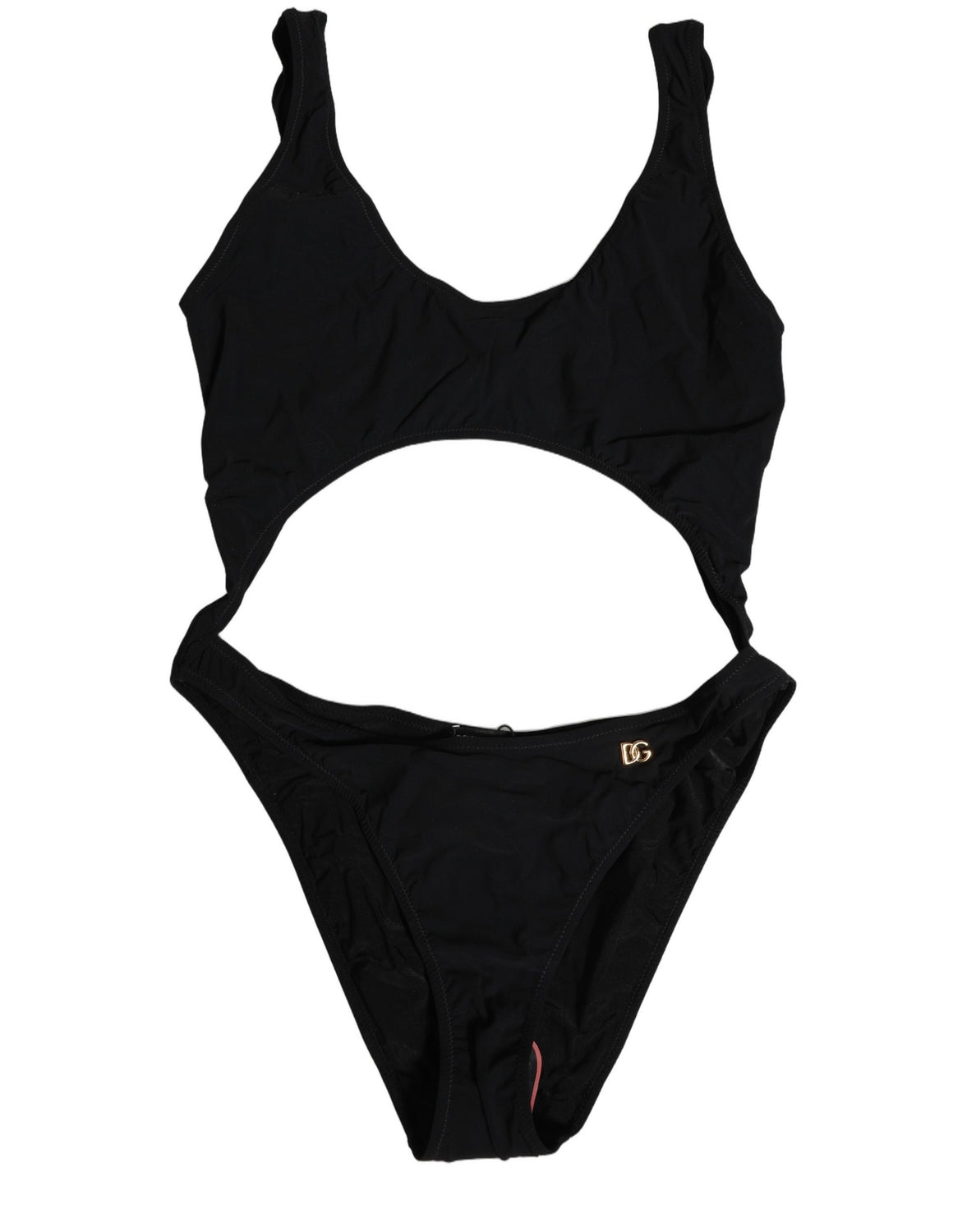 Black Cutout Logo One Piece Swimsuit Swimwear