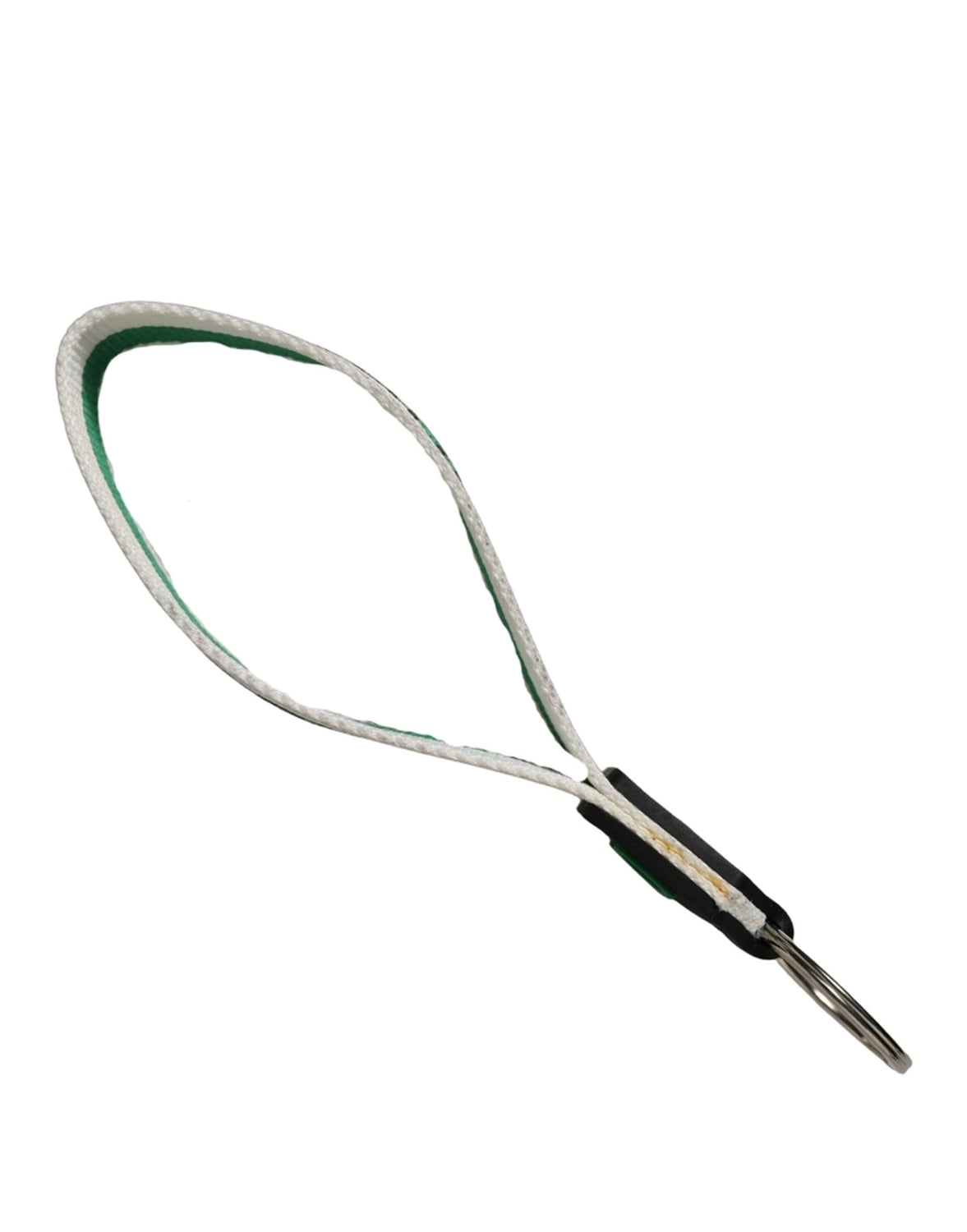 Green Logo Polyester Silver Brass Holder Keychain Keyring