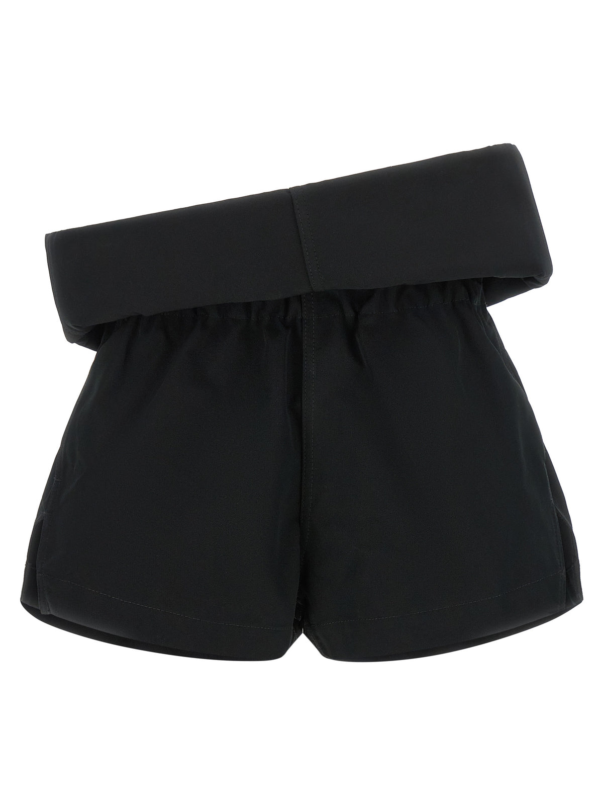 Black Polyester Bermuda Shorts