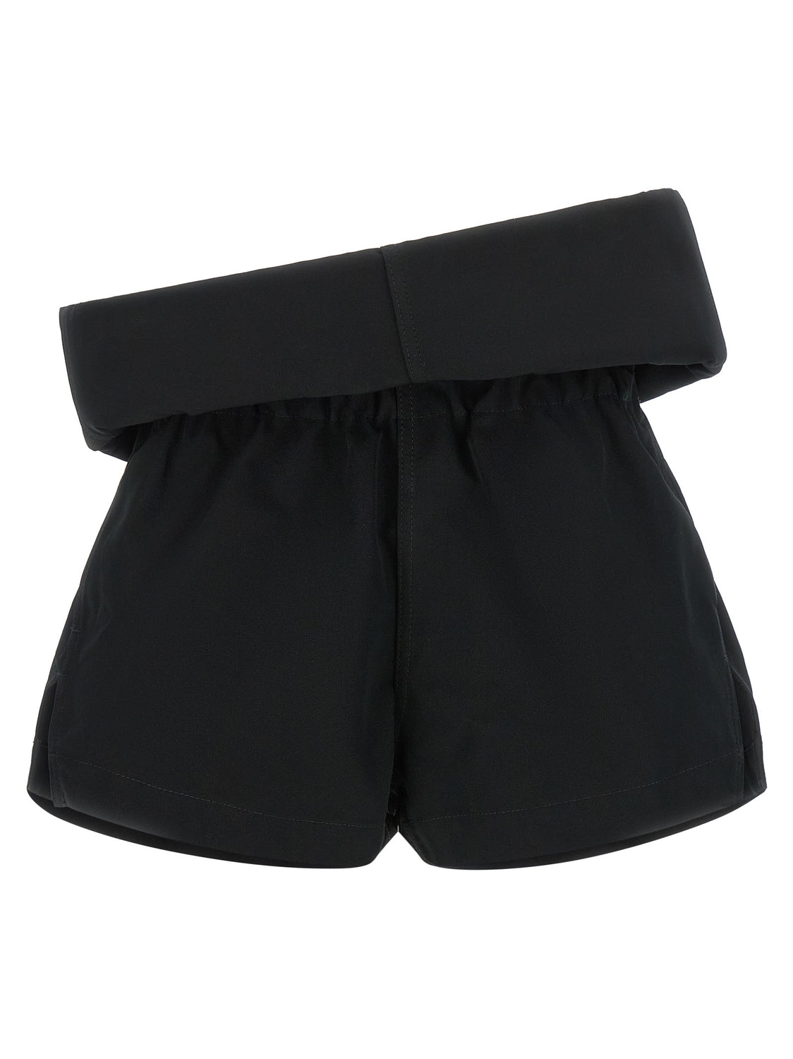 Black Polyester Bermuda Shorts