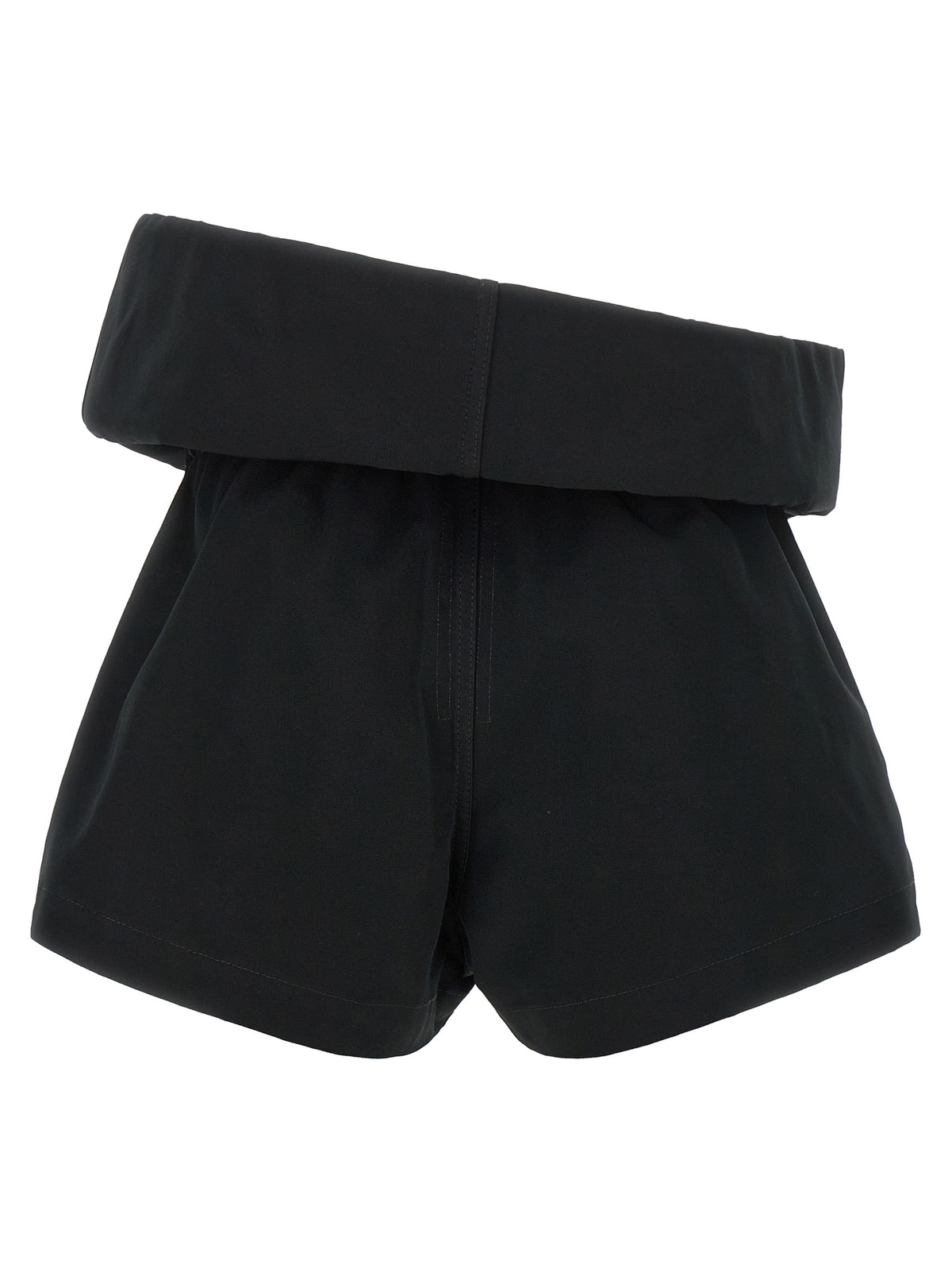 Black Polyester Bermuda Shorts