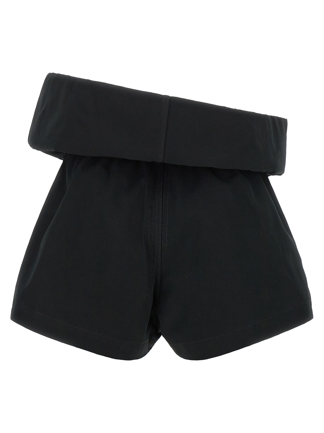 Black Polyester Bermuda Shorts