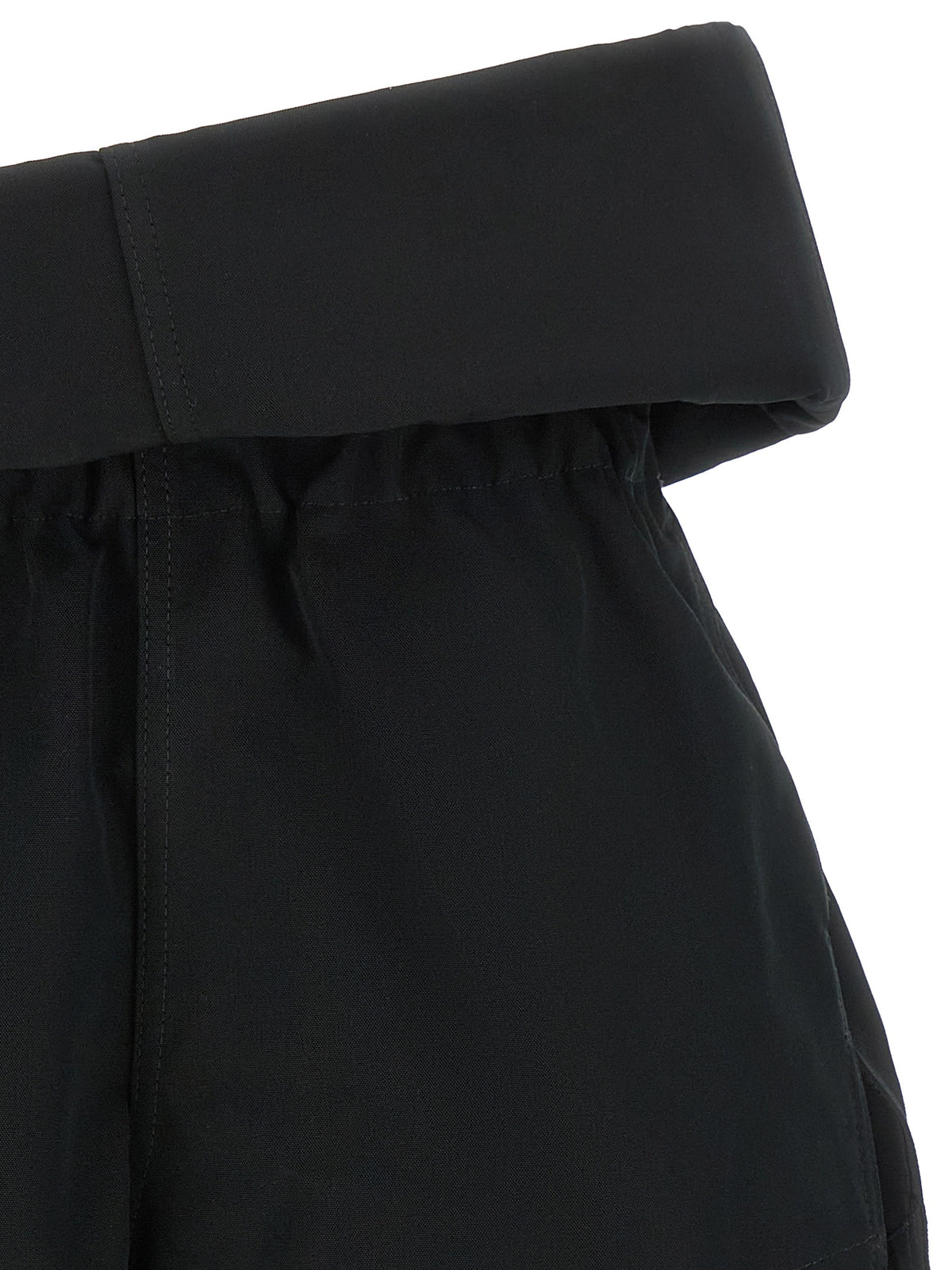 Black Polyester Bermuda Shorts