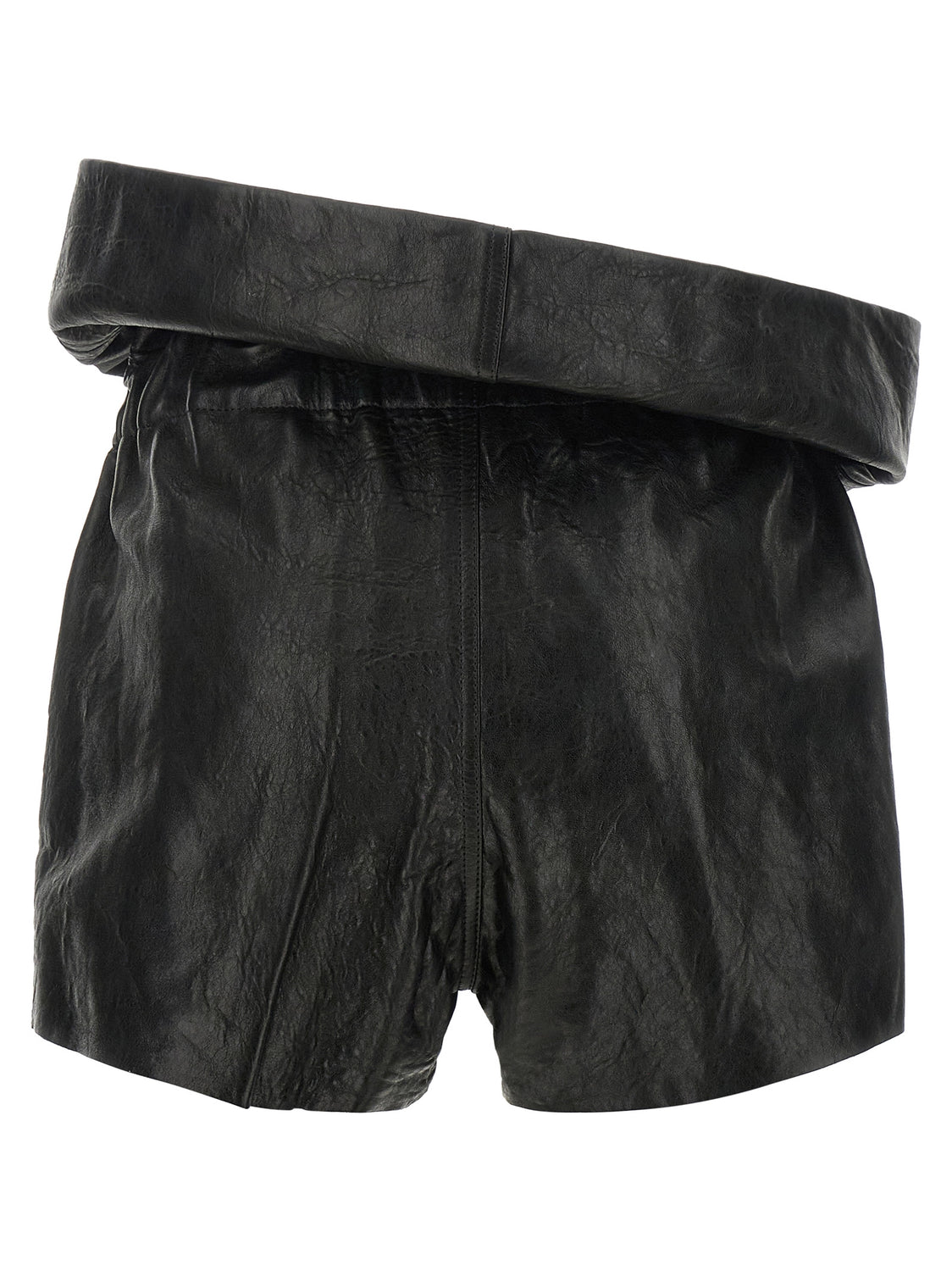 Black Lamb Leather Bermuda Shorts