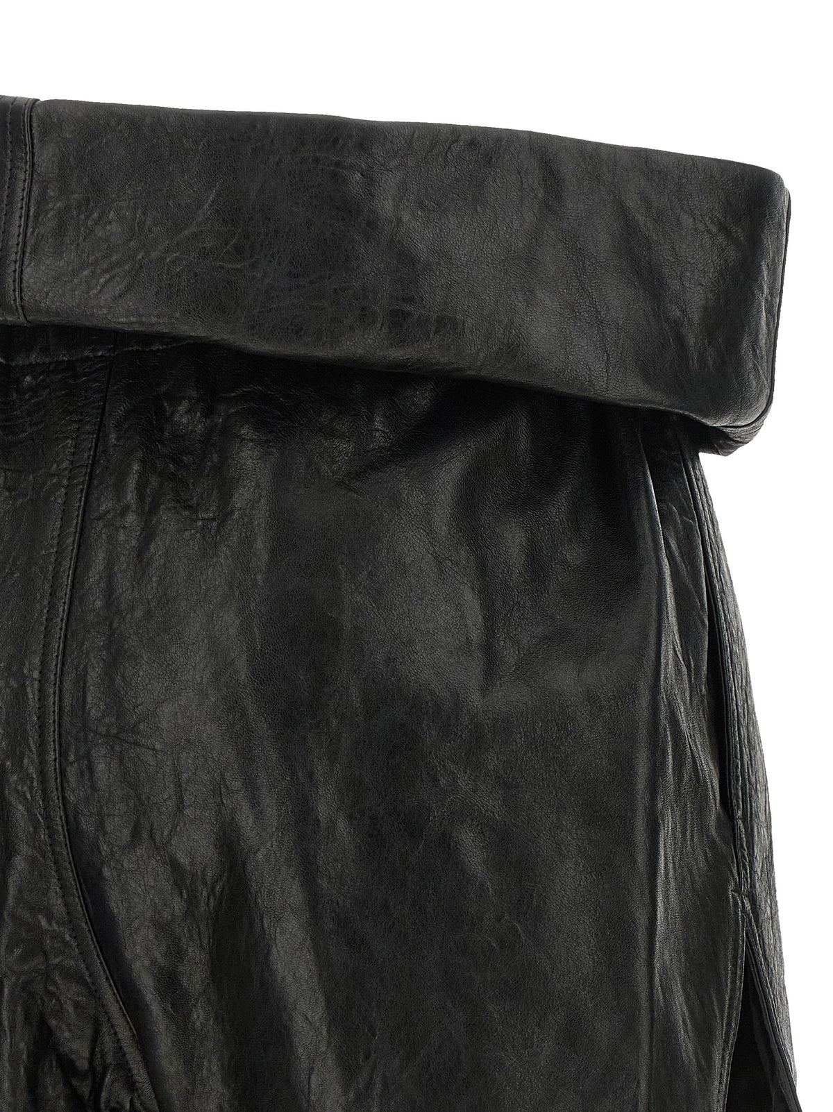 Black Lamb Leather Bermuda Shorts