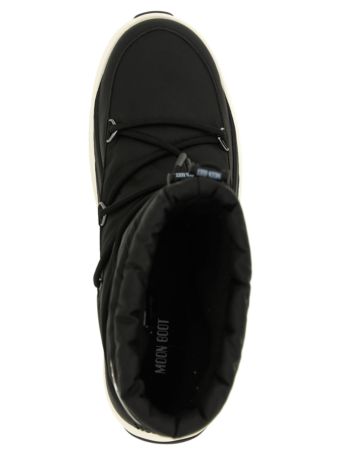Black Polyester Lace-Up Boots