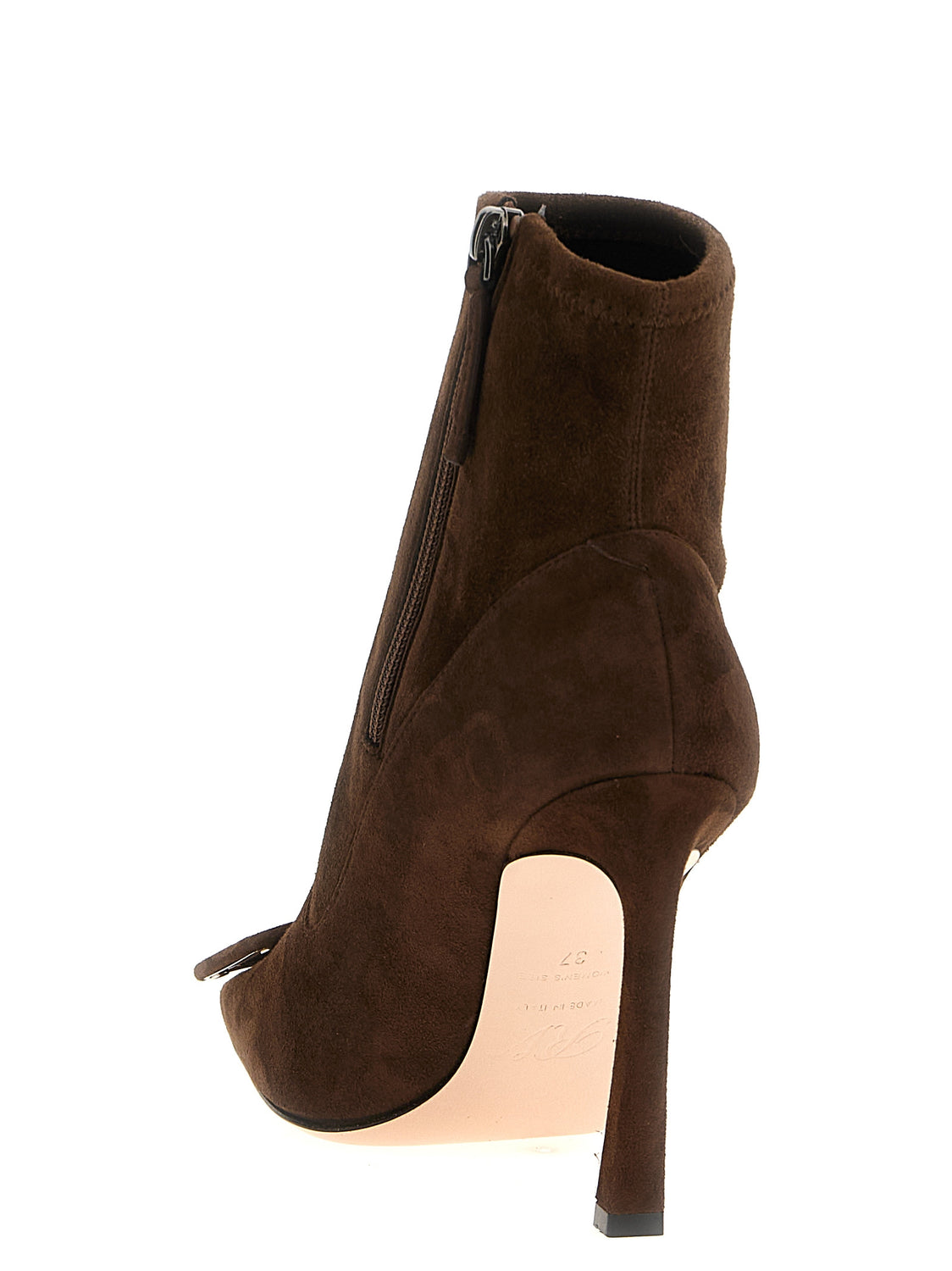 Brown Lamb Leather Ankle Boots