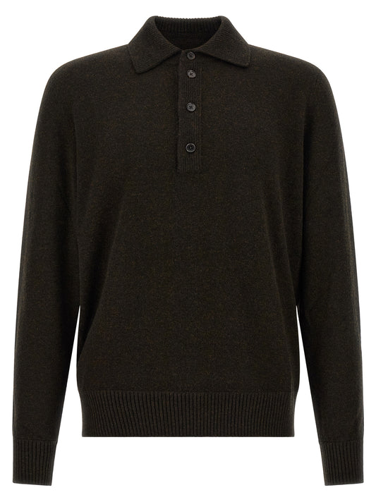 Brown Wool Polo Shirt