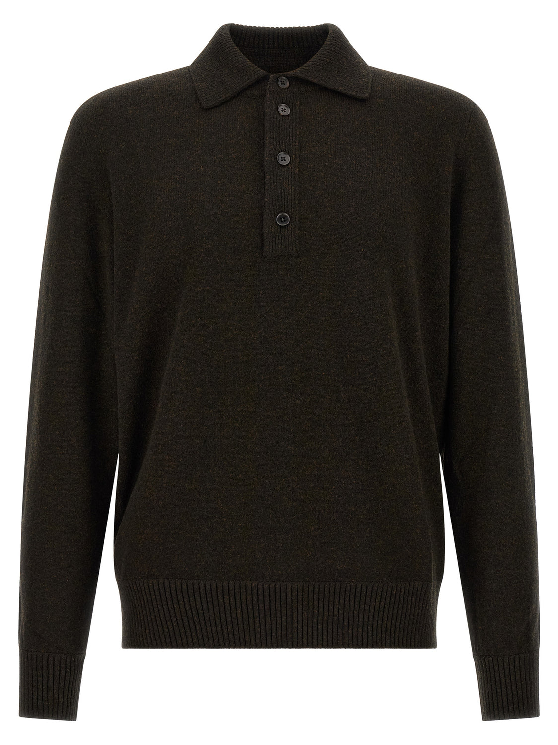 Brown Wool Polo Shirt