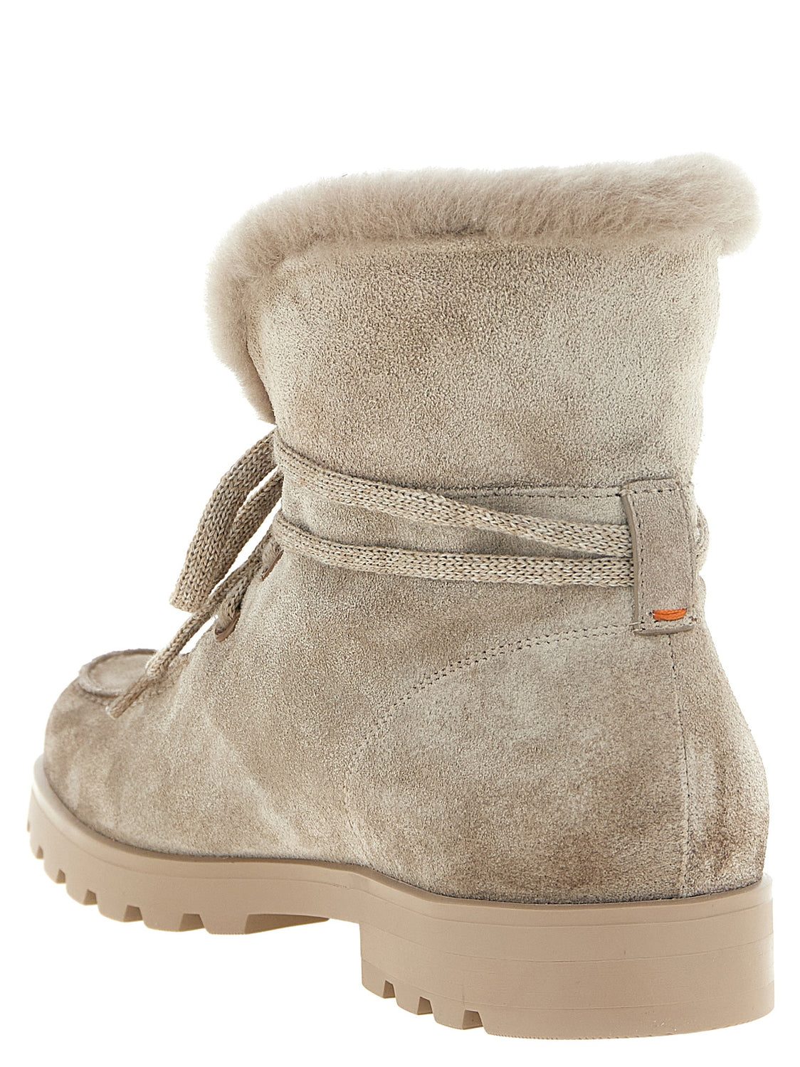 Beige Calfskin Ankle Boots