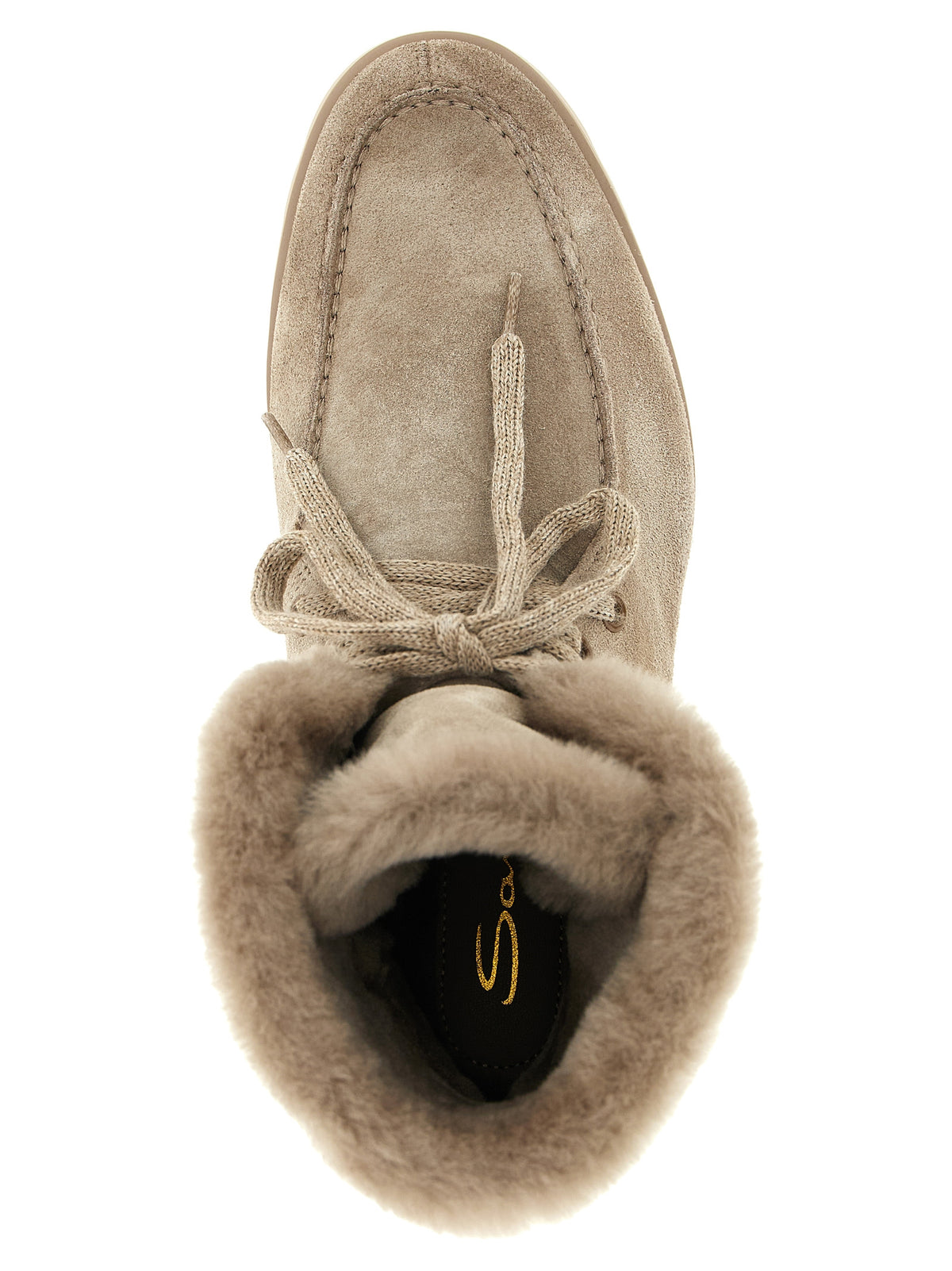 Beige Calfskin Ankle Boots