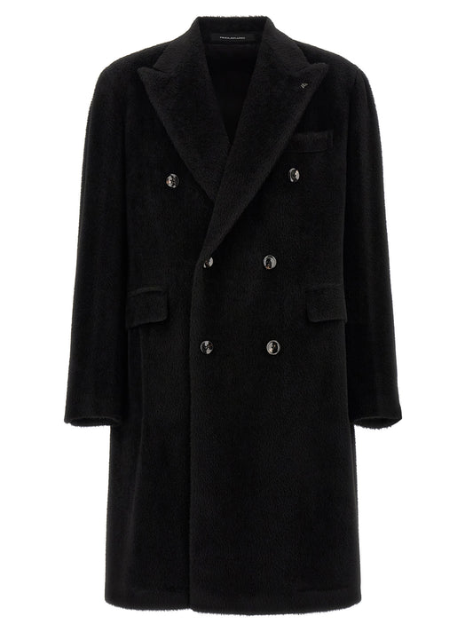 Black Alpaca Leather Coat