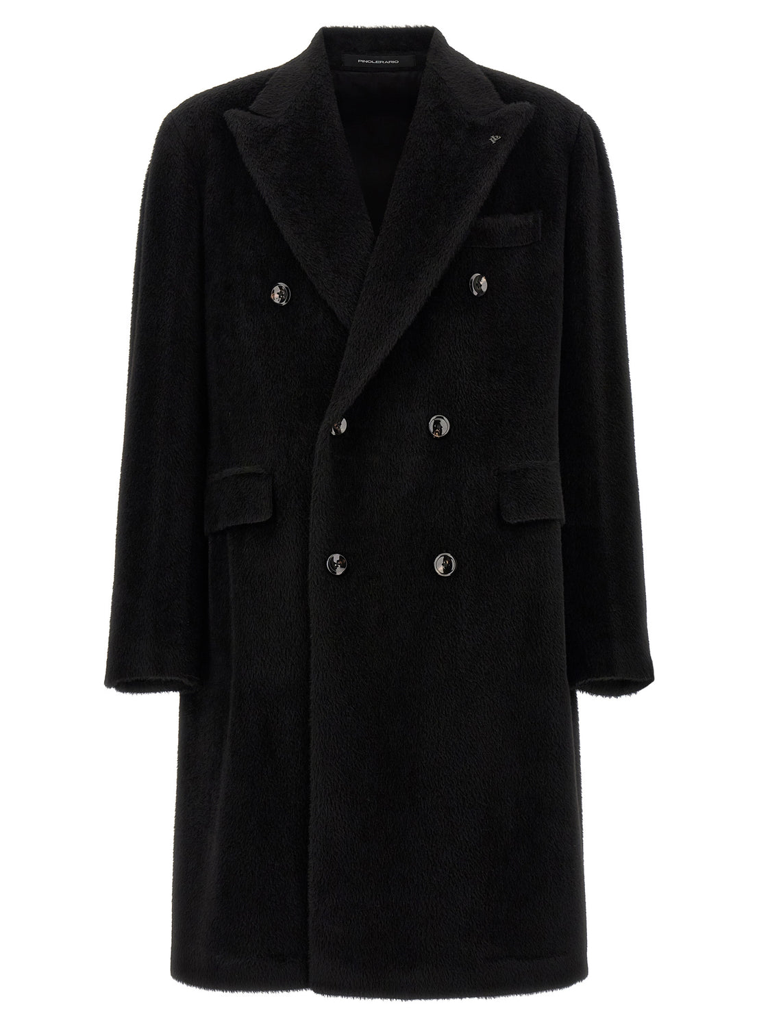 Black Alpaca Leather Coat