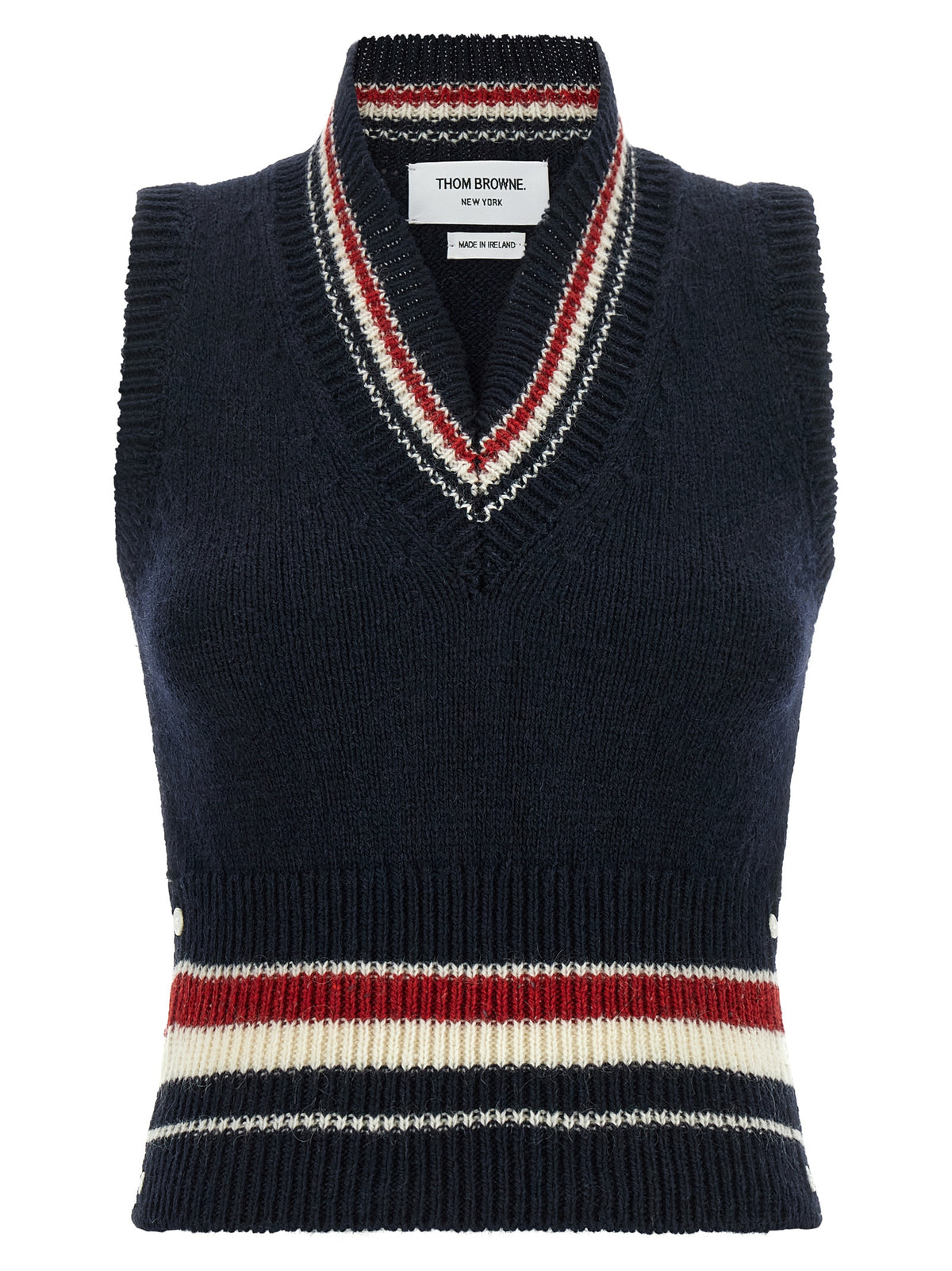 Blue Wool Sleeveless Jacket