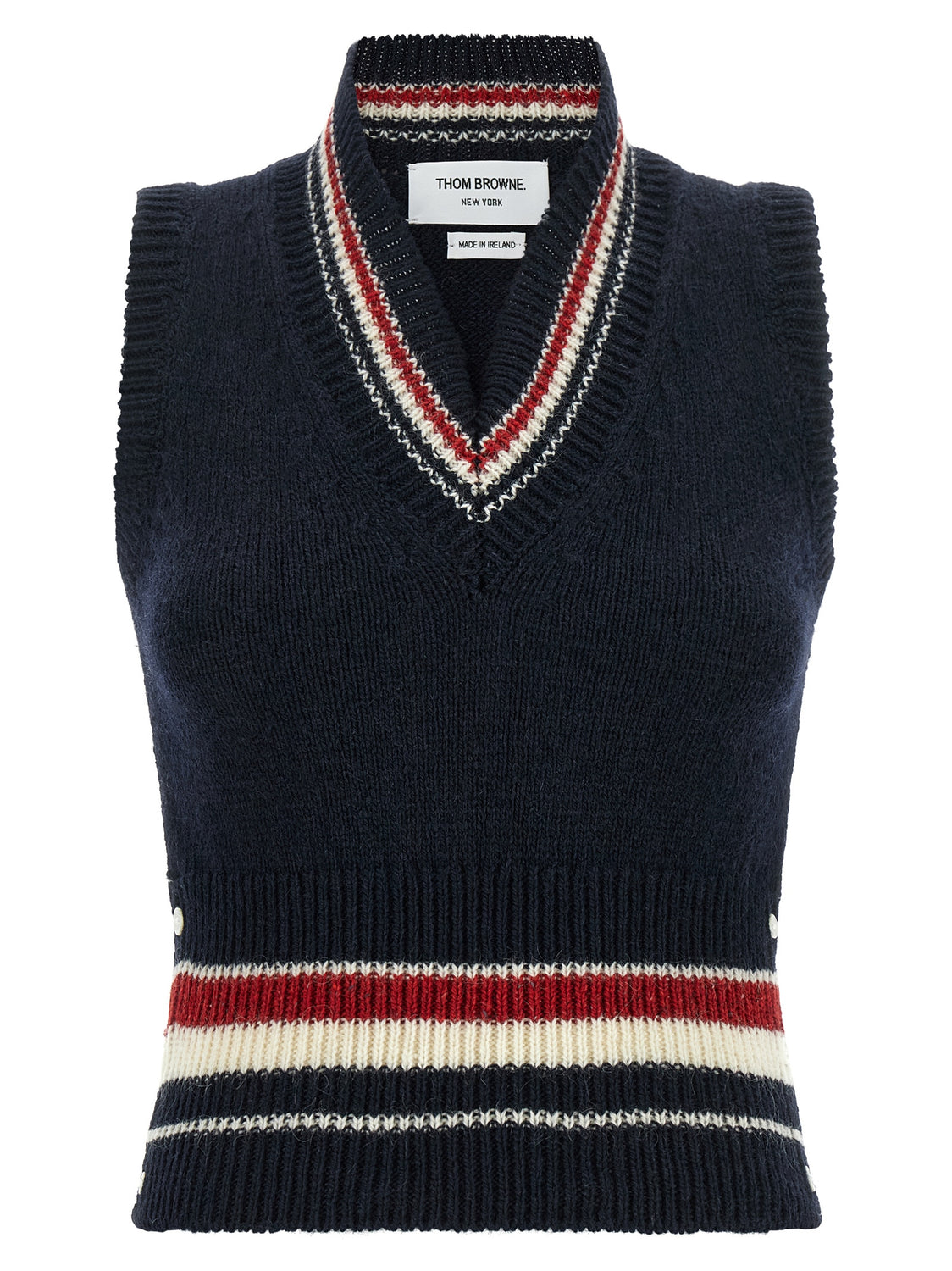 Blue Wool Sleeveless Jacket