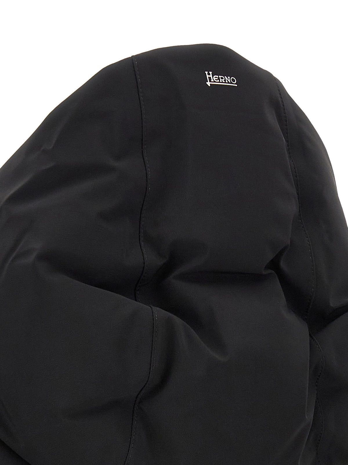Black Polyamide Full-Length Jacket