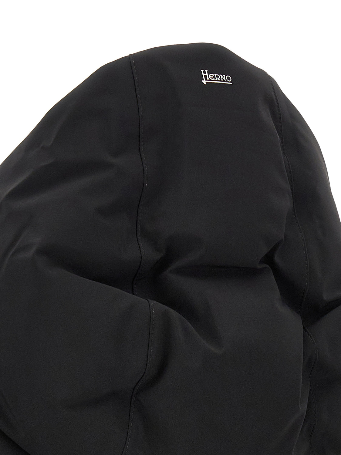 Black Polyamide Full-Length Jacket