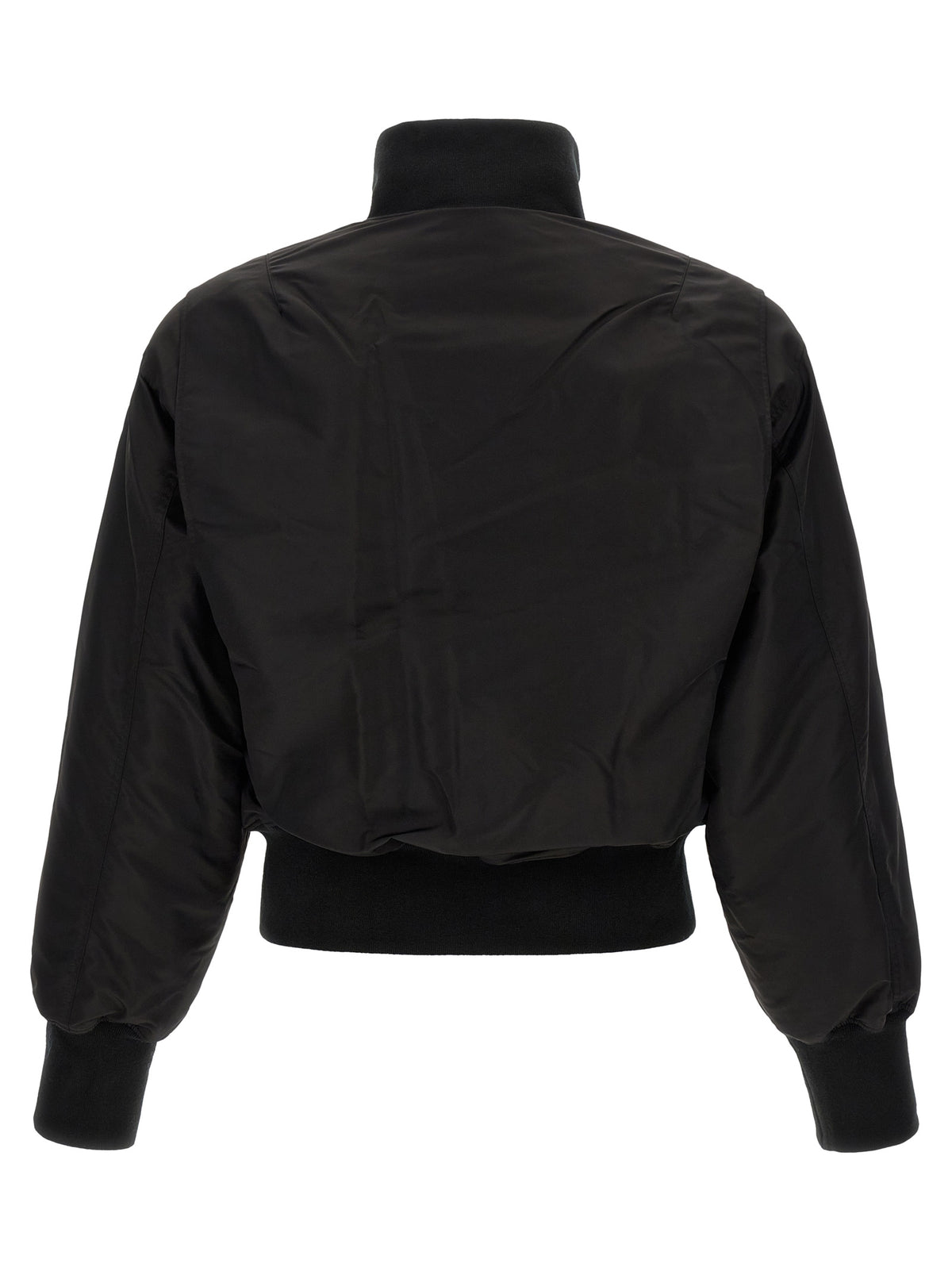 Black Nylon Bomber