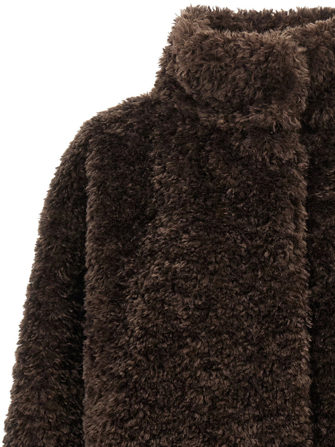 Brown Polyester Full-Length Jacket