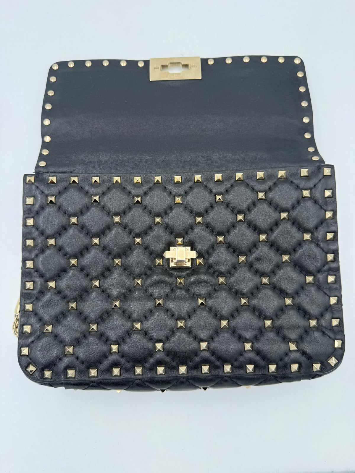VALENTINO GARAVANI Rockstud Spike Black Handbag