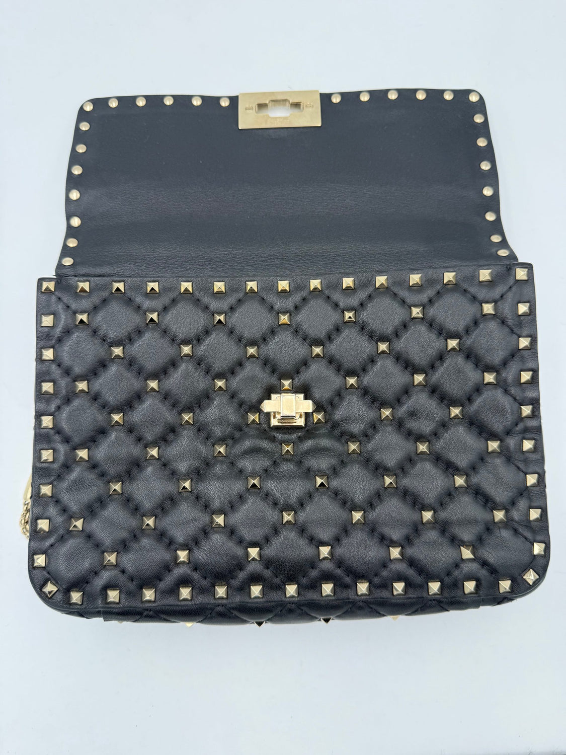 VALENTINO GARAVANI Rockstud Spike Black Handbag