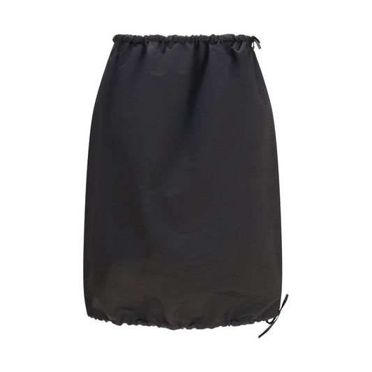 Black Silk Midi Skirt