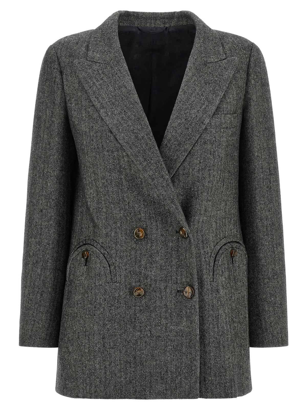 Gray Virgin Wool Blazer