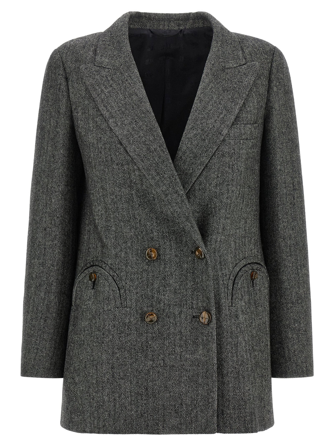 Gray Virgin Wool Blazer