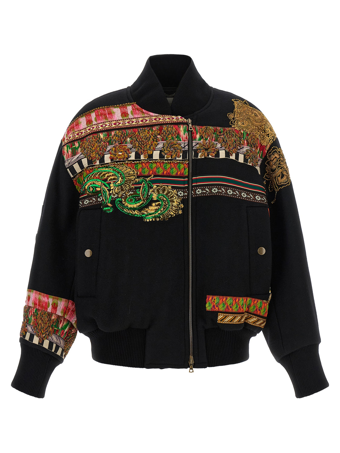Multicolor Wool Bomber