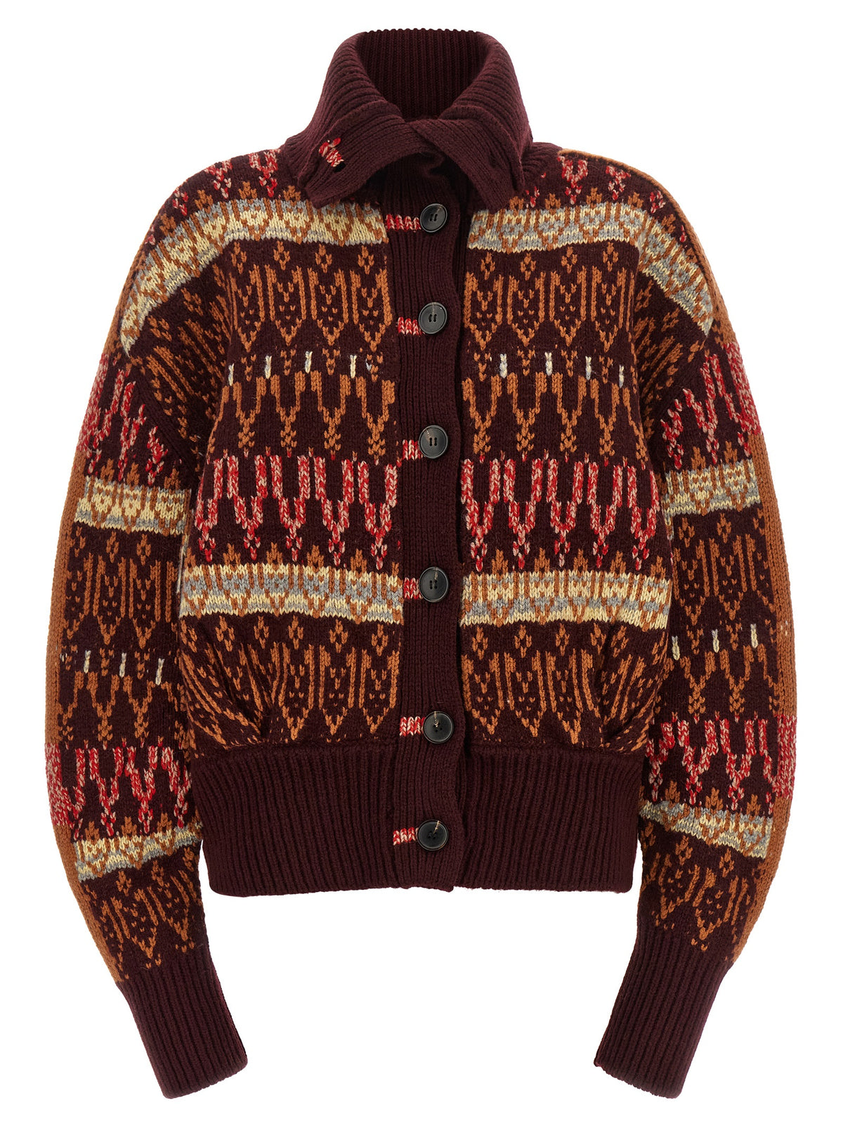 Bordeaux Wool Cardigan
