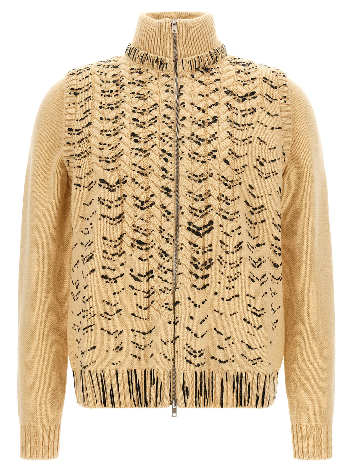 Beige Virgin Wool Cardigan